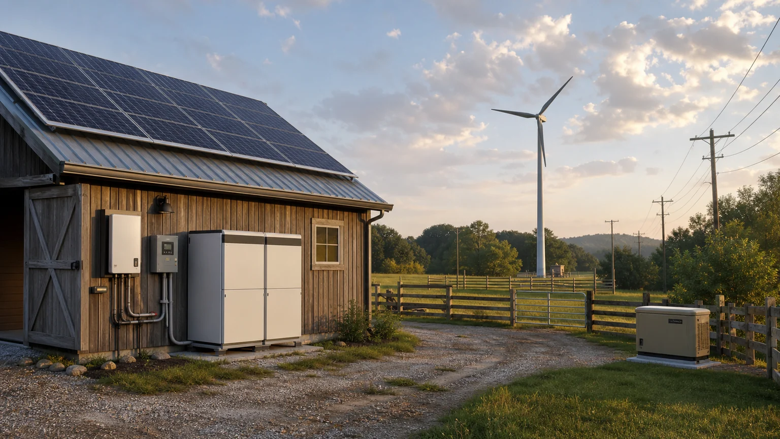 Hybrid Energy Systems Explained: Solar, Wind, Batteries, Generators, and Grid Control