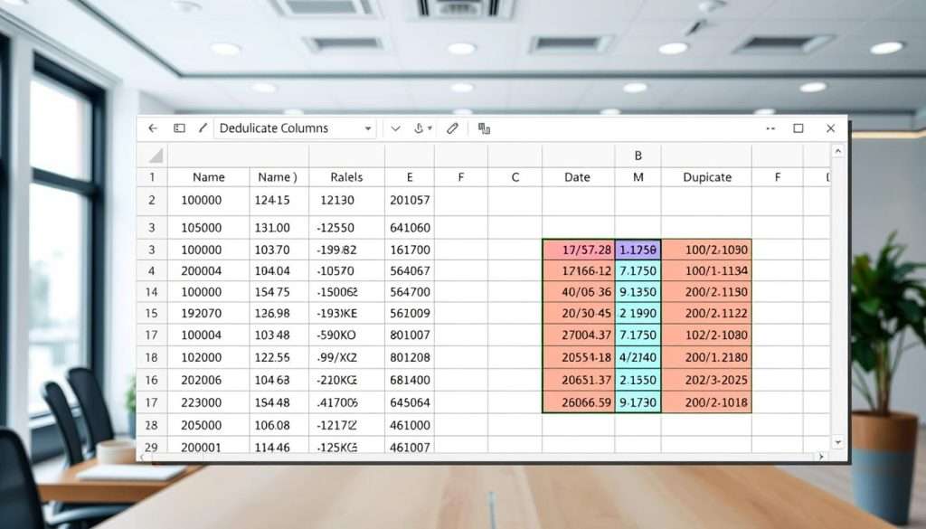 excel deduplicating columns