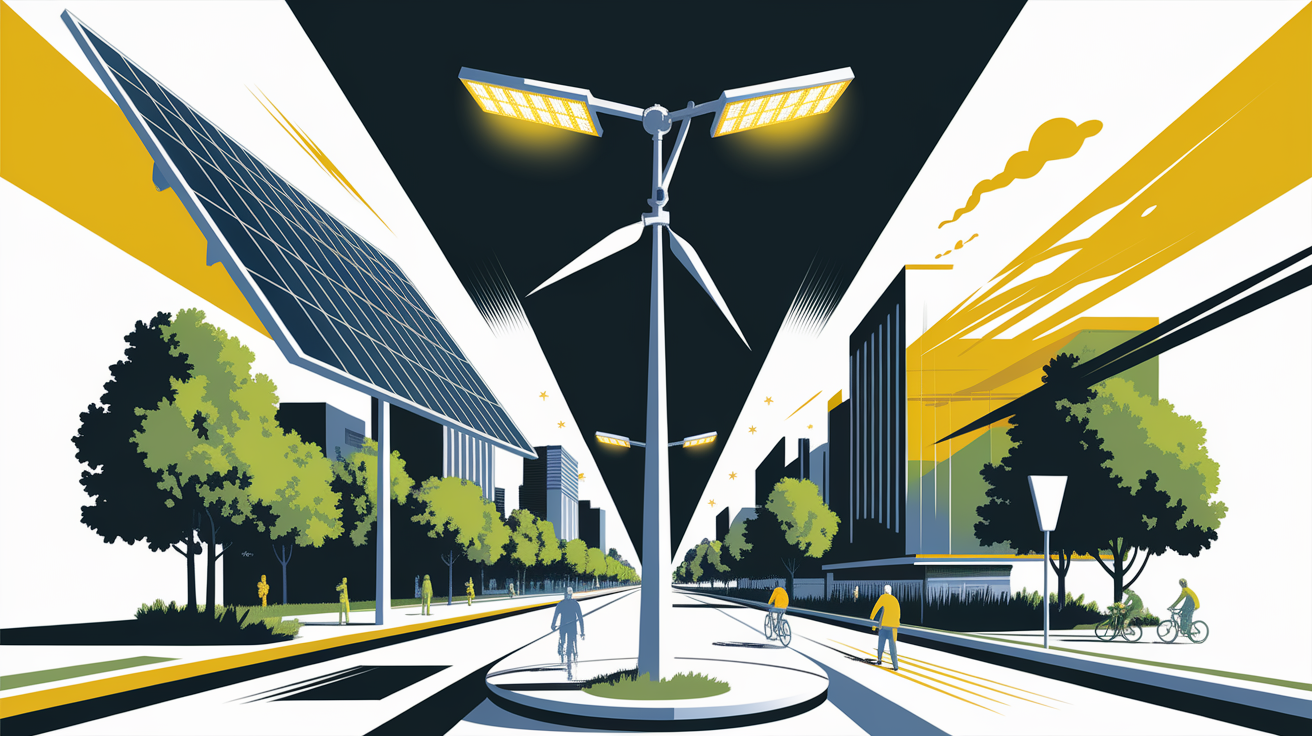 Hybrid solar-wind streetlight offers multiple functions