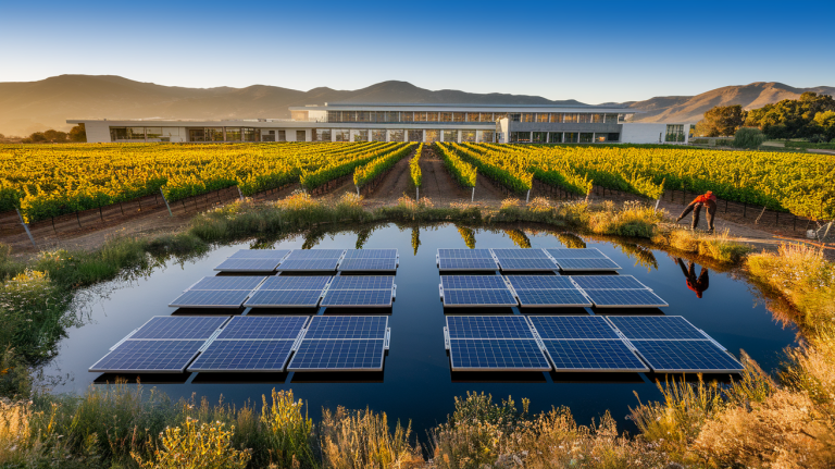 California winery runs all operations on floating and rooftop solar
