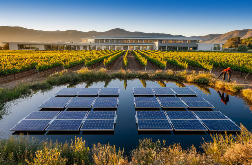 California winery runs all operations on floating and rooftop solar