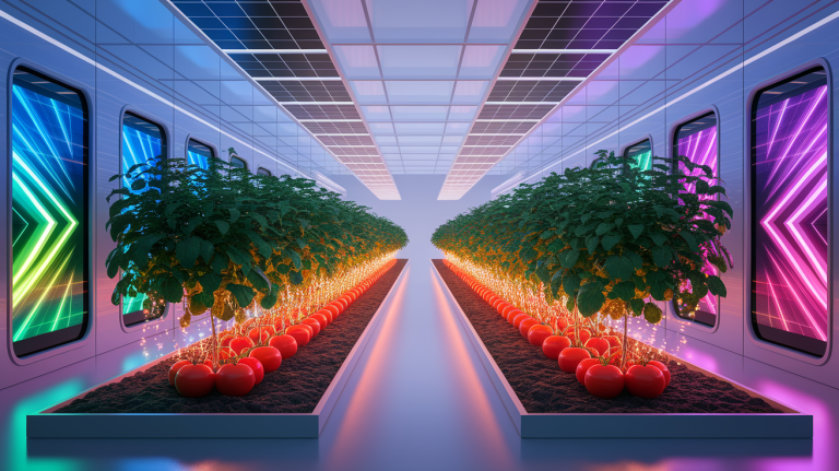 Growing agri-PV tomatoes while producing hydrogen for smart windows