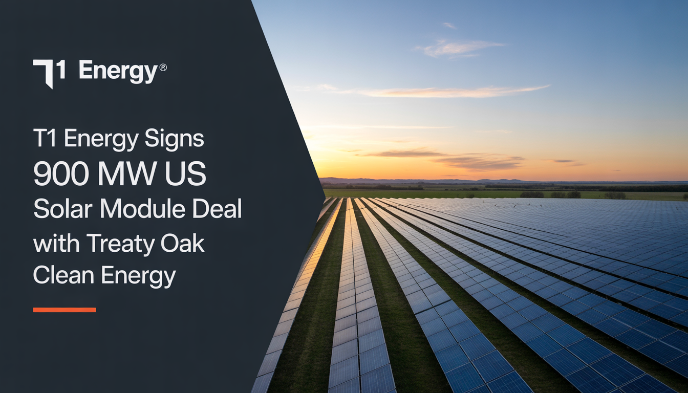 T1 Energy signs 900 MW US solar module deal with Treaty Oak Clean Energy