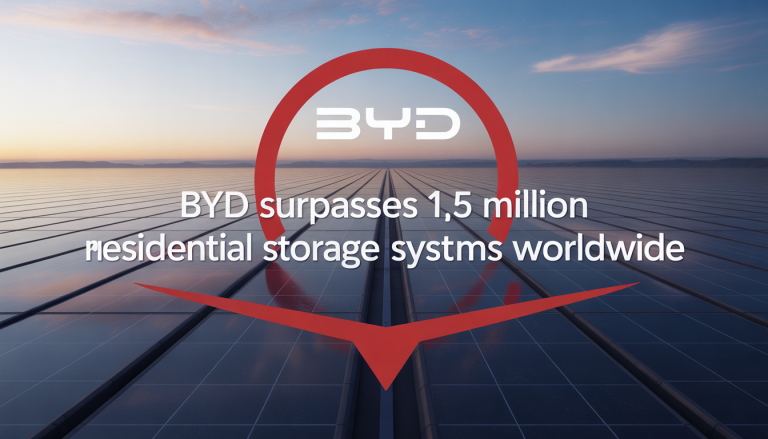 BYD surpasses 1.5 million residential storage systems worldwide