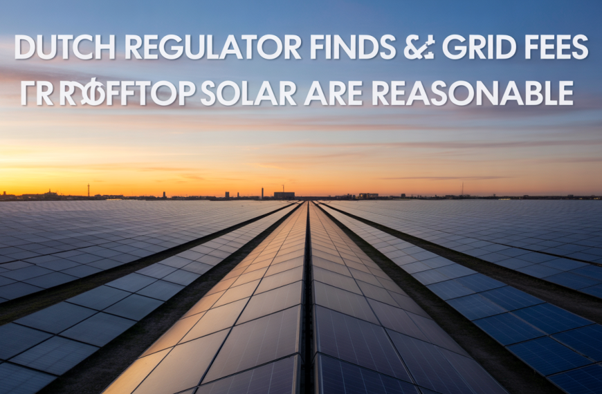 Dutch regulator finds grid fees for rooftop solar are reasonable