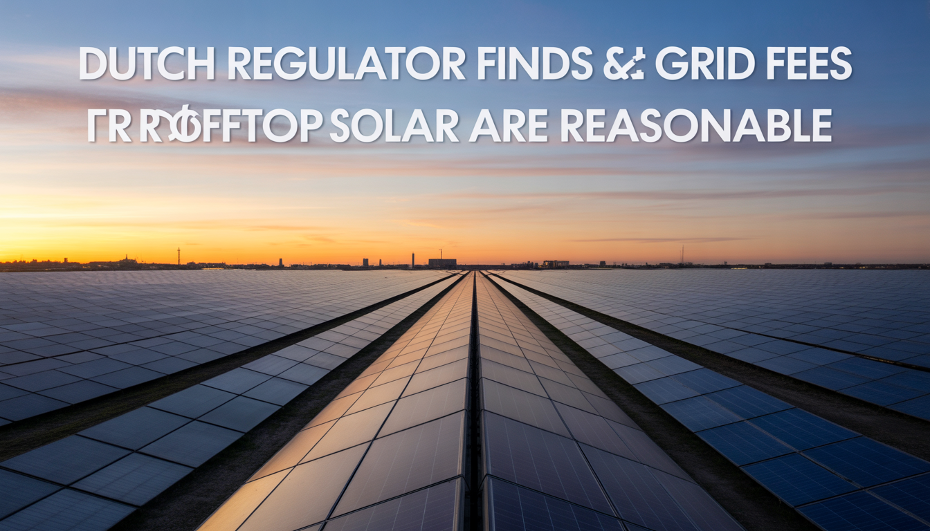 Dutch regulator finds grid fees for rooftop solar are reasonable