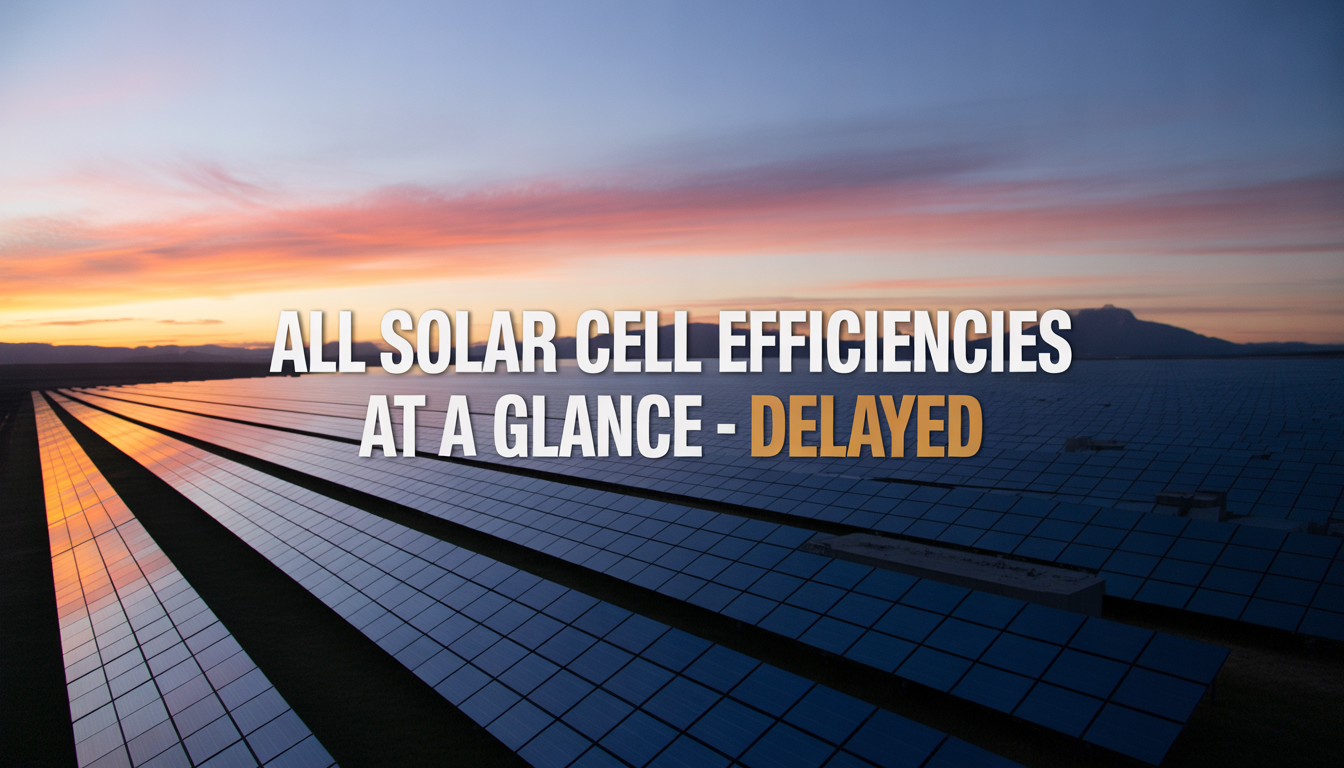 All solar cell efficiencies at a glance – delayed