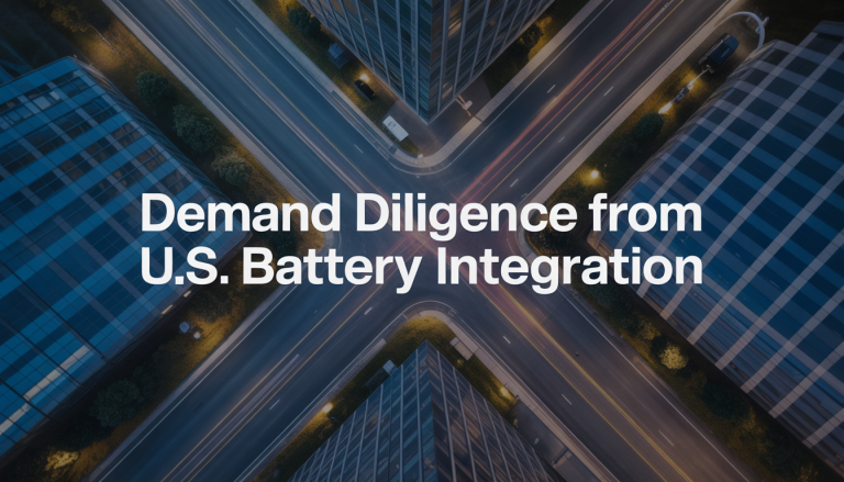Demand diligence from U.S. battery integration